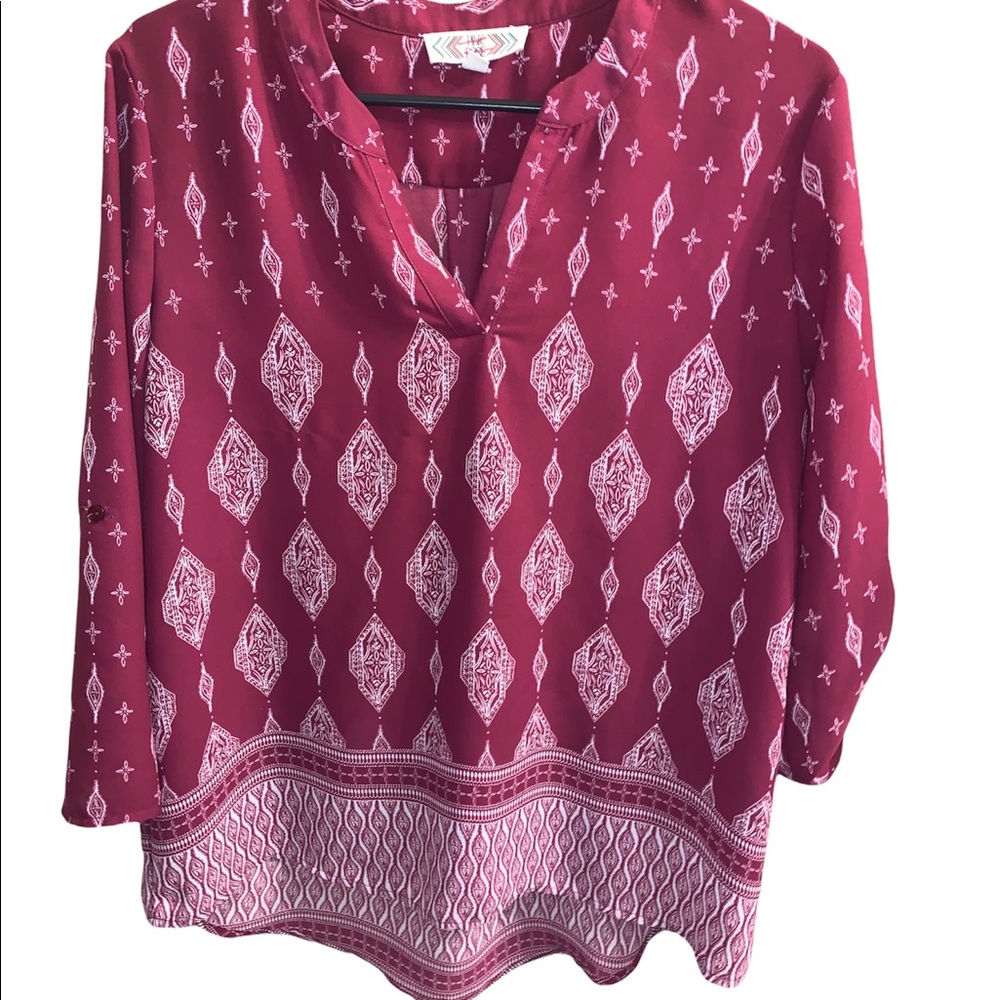 Chic Rose Patterned Women's Top